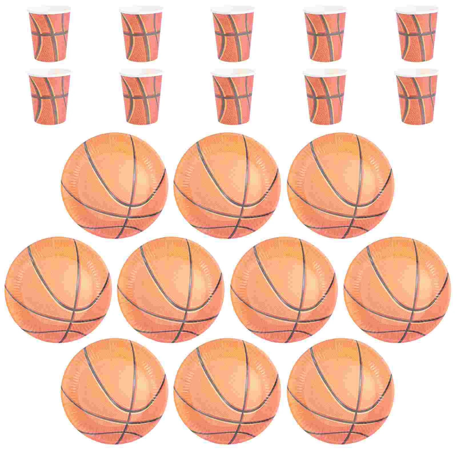 

Basketball Paper Cups Plates Party Decorations Tableware Birthday Disposable Drinking Set Basket Kids Adults Cake Supplies