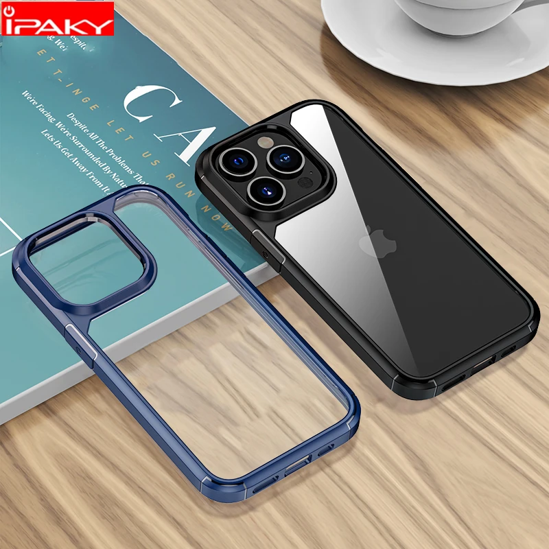 

IPAKY for iPhone 14 13 12 Case 14 Pro 14 Plus Case Armor Transparent Airbags Shockproof Cover for iPhone 12 13 14 Pro Max Case