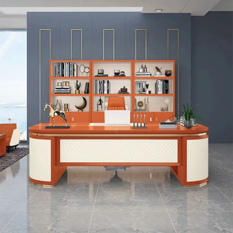 

Luxury boss table simple modern office table and chair combination fashion high-grade office furniture