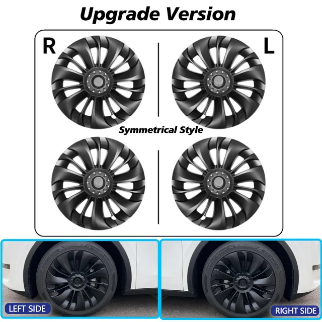 4PCS Hub Cap Car Replacement Wheel Cap 19 Inch Performance Automobile Hubcap Full Cover Accessories for Tesla Model Y 2021 2022 2