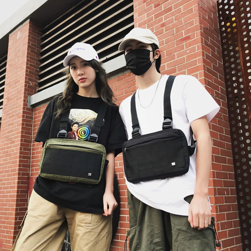 

Unisex Nylon Chest Rig Bag Women Vest Hip Hop Waist Bags Streetwear Fanny pack Functional Tactical Harness Chest Bag Kanye West