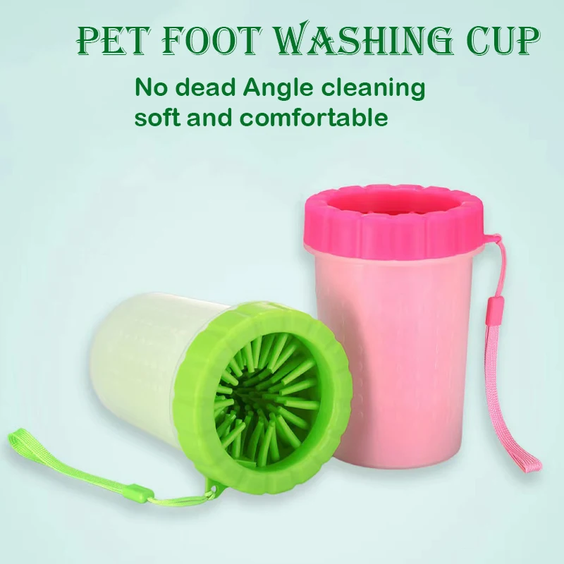 

Cute Pet Foot Wash Feet Cup Hanging Rope Pet Supplies Paw Soft Automatic Foot Wash Cup PP And TPR Material
