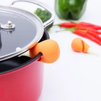 creative silicone anti overflow pot clip carrot chili chicken leg shape pan cover anti overflow rack prevent overflow lid holder