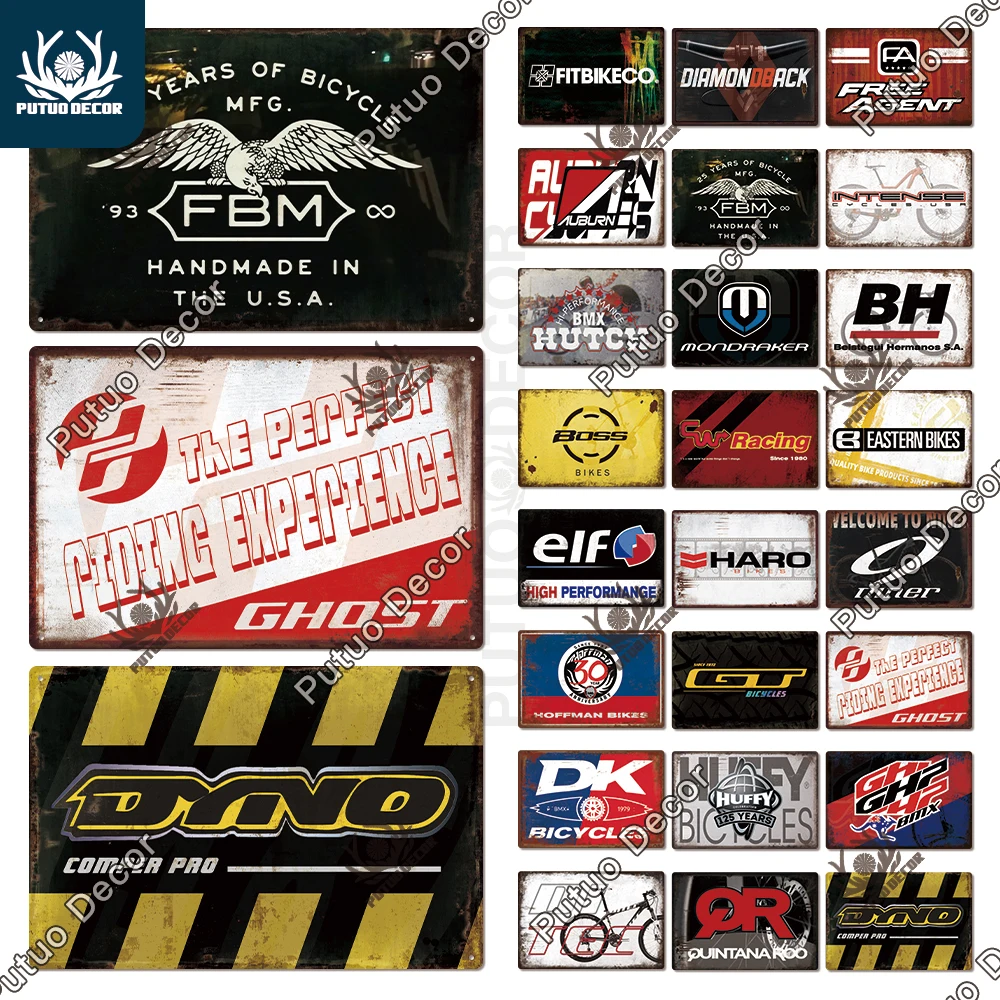 Винтажный металлический настенный постер Putuo Decor для ремонта велосипедов |