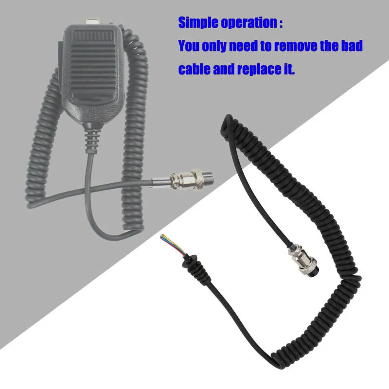 

1pc Speaker Microphone Cable Cable Cord Replacement Line 8 pin Hand mic