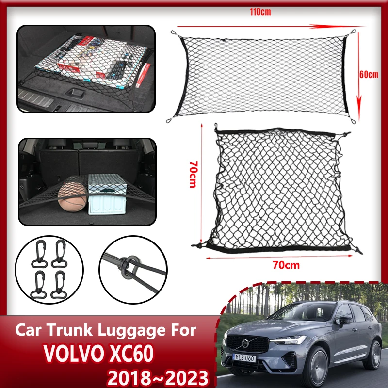

Car Trunk Nets For Volvo XC60 Accessories 2018 2019 2020 2021 2022 2023 Car Trunk Organizer Elastic Luggage Trunk Bag Accessorie