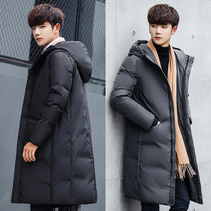 Down jacket for men, medium and long, warm, handsome, fashionable and fashionable coat for men