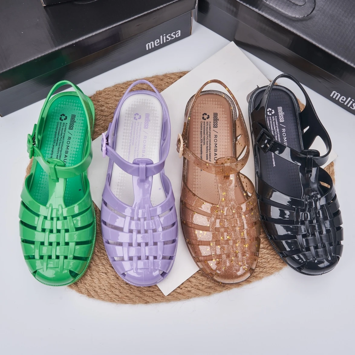 

New Design 2023 Summer Women Roma Sandals Ladies Fashion Flat Beach Shoes Classical Adult PVC Comfortable Jelly Shoes SM122