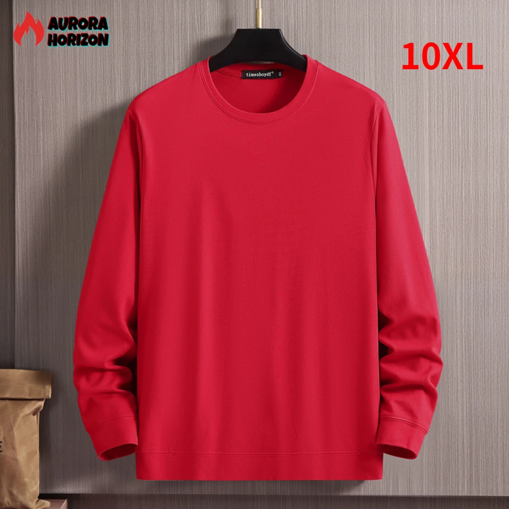 

AuroraHorizon Men Casual Spring Solid Color O Neck Long Sleeve Buttons Male Slim Blouse T-shirt Loose Oversized Plus Size 10XL