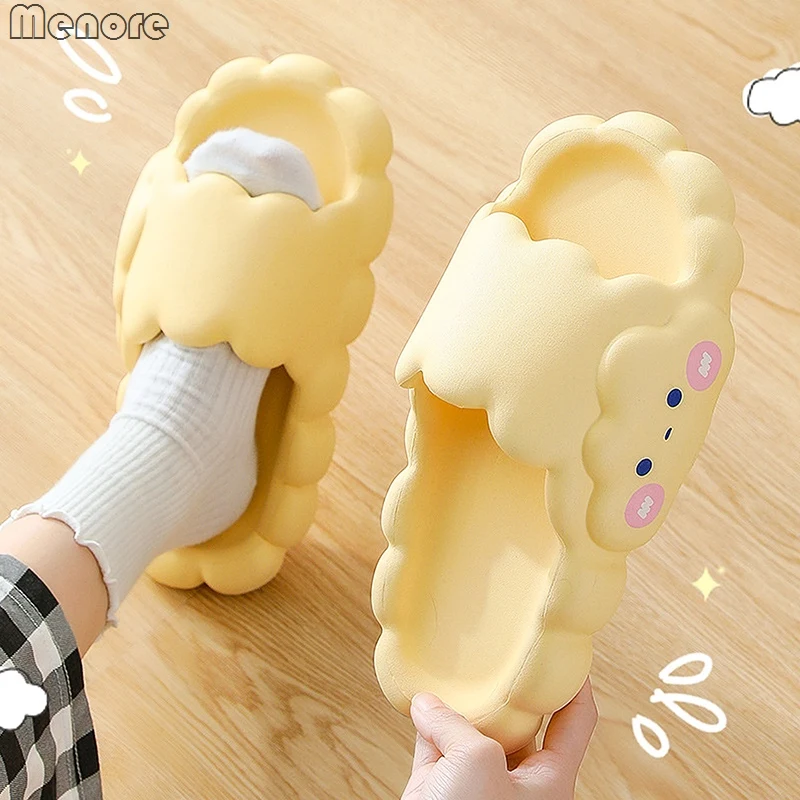 

Summer Women Slipper Cloud Design Lovely Cartoon Sandals Female Couples Outdoor Eva Thick Platform Rebound Sole Beach Home Shoes