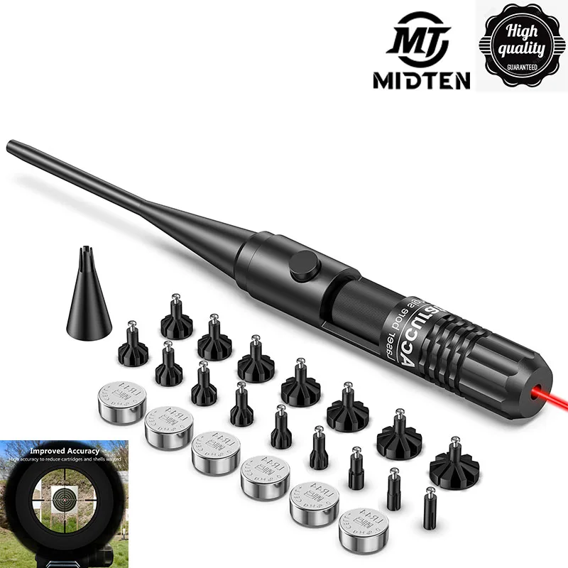 Midten Rifle Red Laser Bore Sighter Collimatore Kit Con Scatola Carry Laser Sight 177 To .64 Calibro Fucile Da Caccia Boresighter