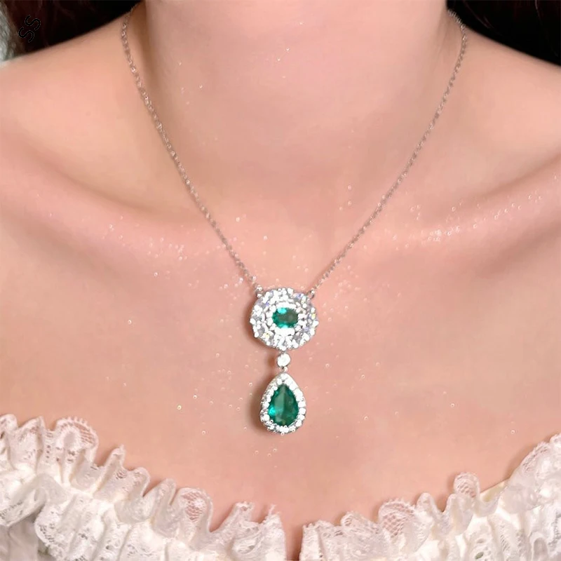 

Evening Dresses Accessories Water Drop Shape Zircon Pendant Necklace for Women