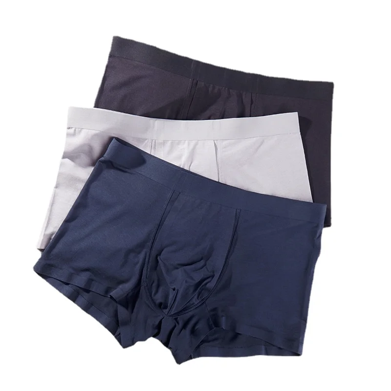 Man Sexy Lingerie Long Reduce Sex Sensitivity with Penis Hole Crotch Pouch Modal Seamless Underwear Reduce Sex Sensitivity