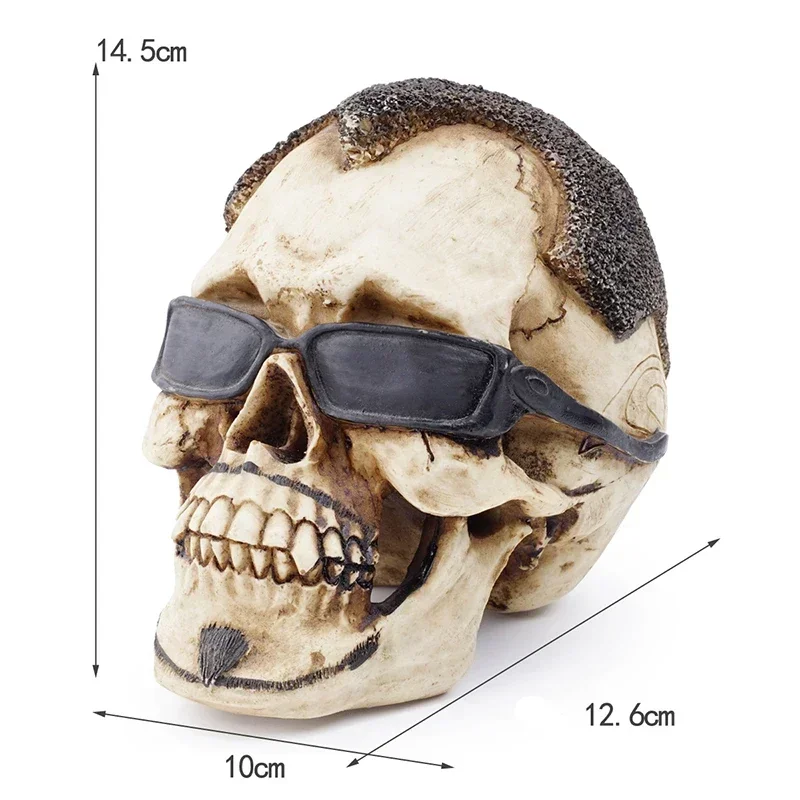 Vilead очки Череп статуя скульптура смола ремесло ужас реквизит модель Хэллоуин