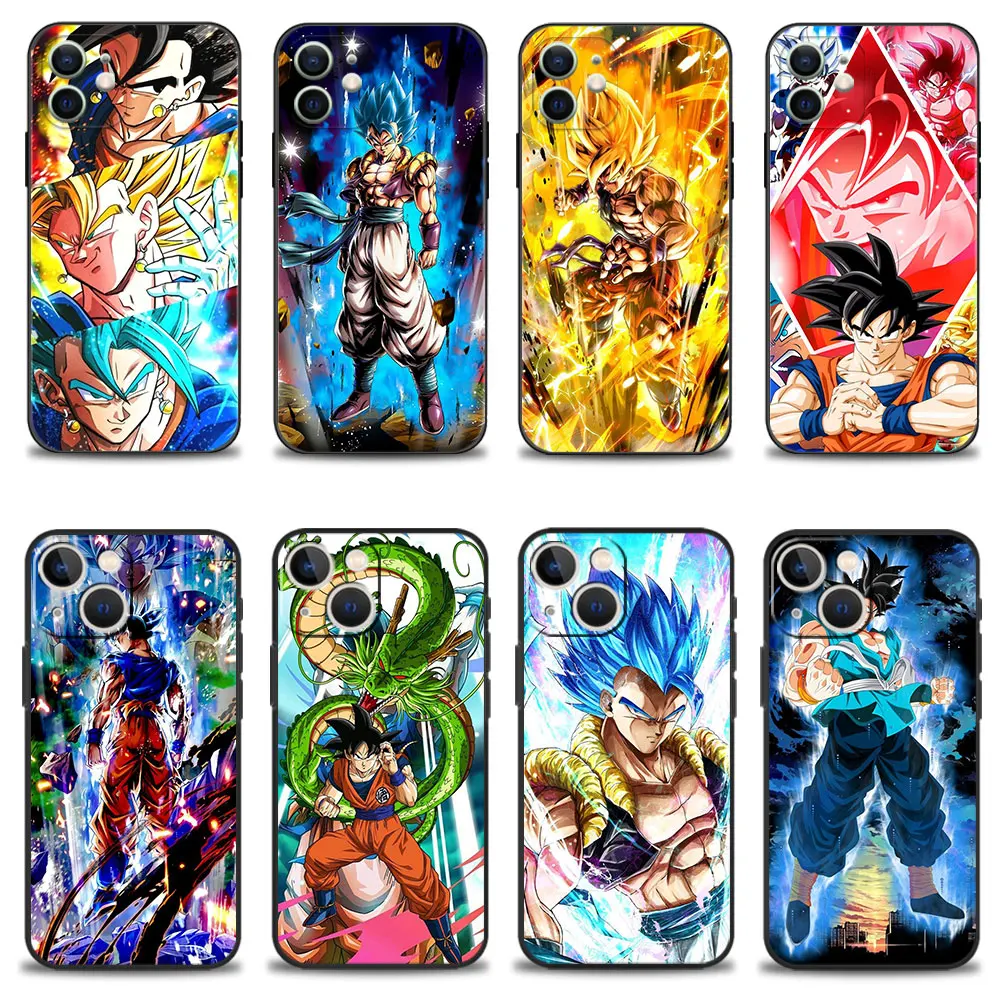 

Phone Case For iPhone XS Max 12 Pro XR 7 Plus 11 X 14 8 13 5S Mini Celular Capa Anime Dragon Ball Son Goku Gohan Vegeta IV