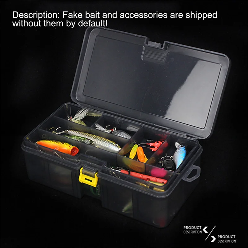 

Waterproof Plastic Double Layer Fishing Tackle Lures Hook Bait Box Storage Fishing Accessories