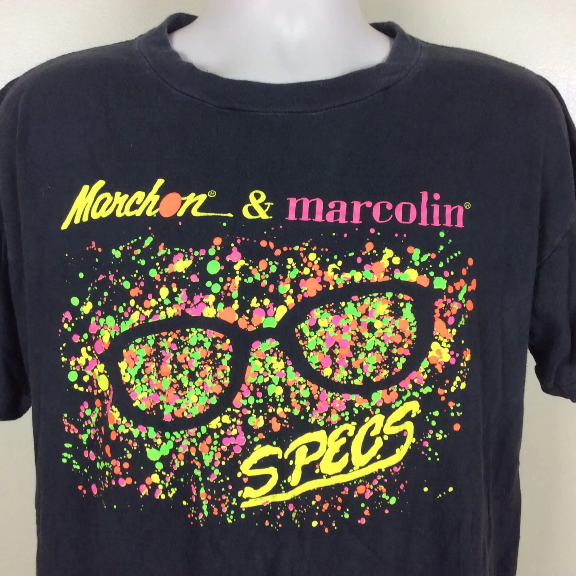 Бренд Vtg 80s 90-х годов футболка Marcolin Soecs черный цвет очки Брендовые