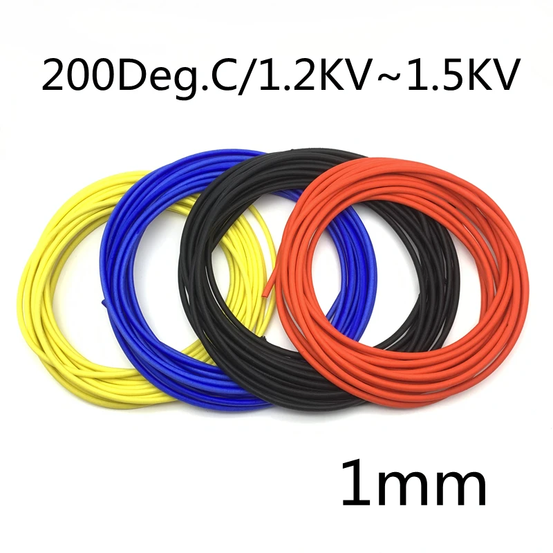 Стекловолоконная трубка ID1mm 200 Deg.C, силиконовая смола, плетеная проволочная трубка, огнестойкое стекловолокно, Изолированная защитная трубка для кабеля