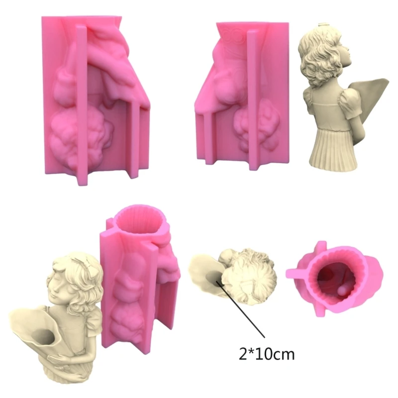 Силиконовая форма для цветочного горшка геометрическая девушка с цветами