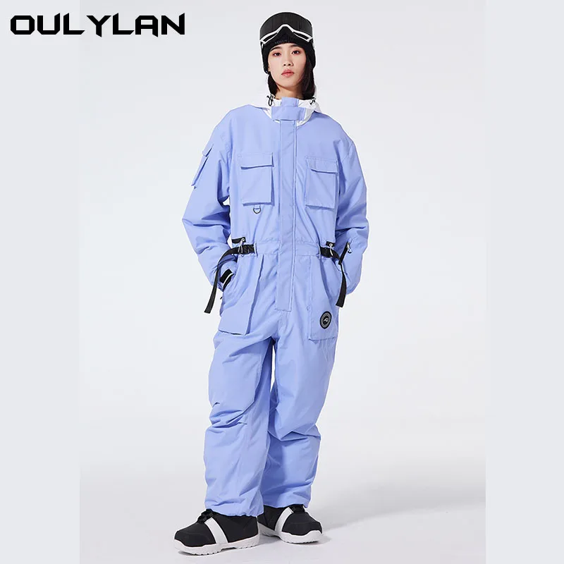 Лыжный комбинезон OULYLAN для женщин и мужчин свободный зимний теплый утепленный
