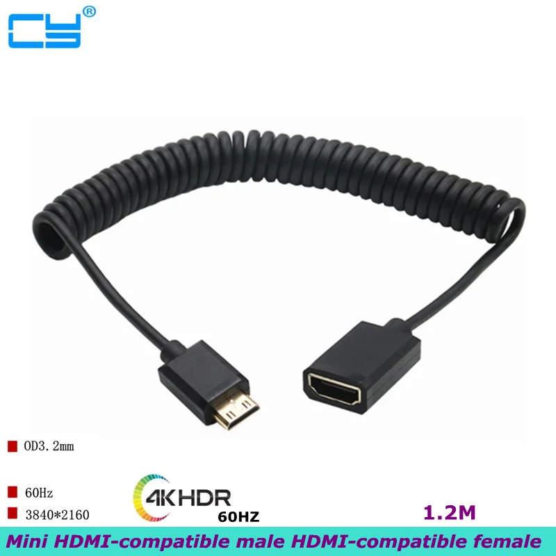 

4K * 2K @ 60 Гц OD 3,2 мм HDMI-совместимый 90-градусный мини HDMI-совместимый Удлинительный кабель с вилкой Spring HD Video