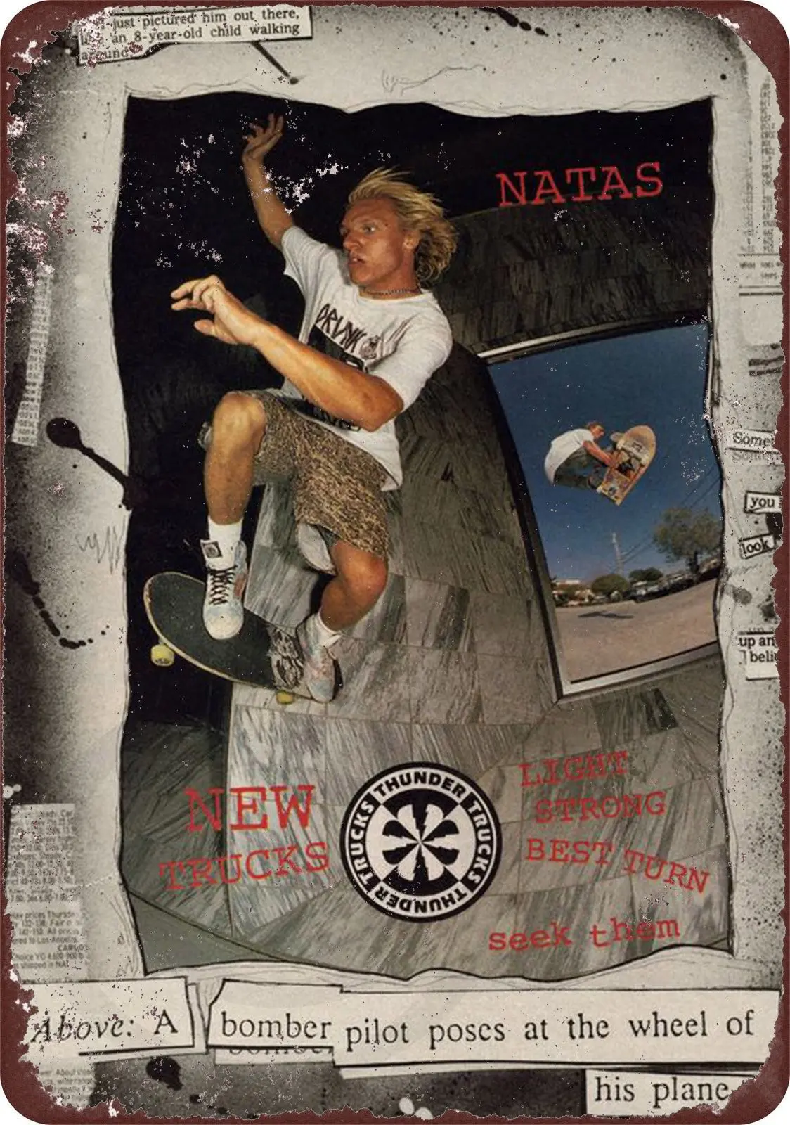 Металлическая табличка Custom Kraze Thunder Skateboard Trucks Natas Kaupas, реплика, 8 x 12 (art.: 3920dd39183f2) - 3920dd39183f2
