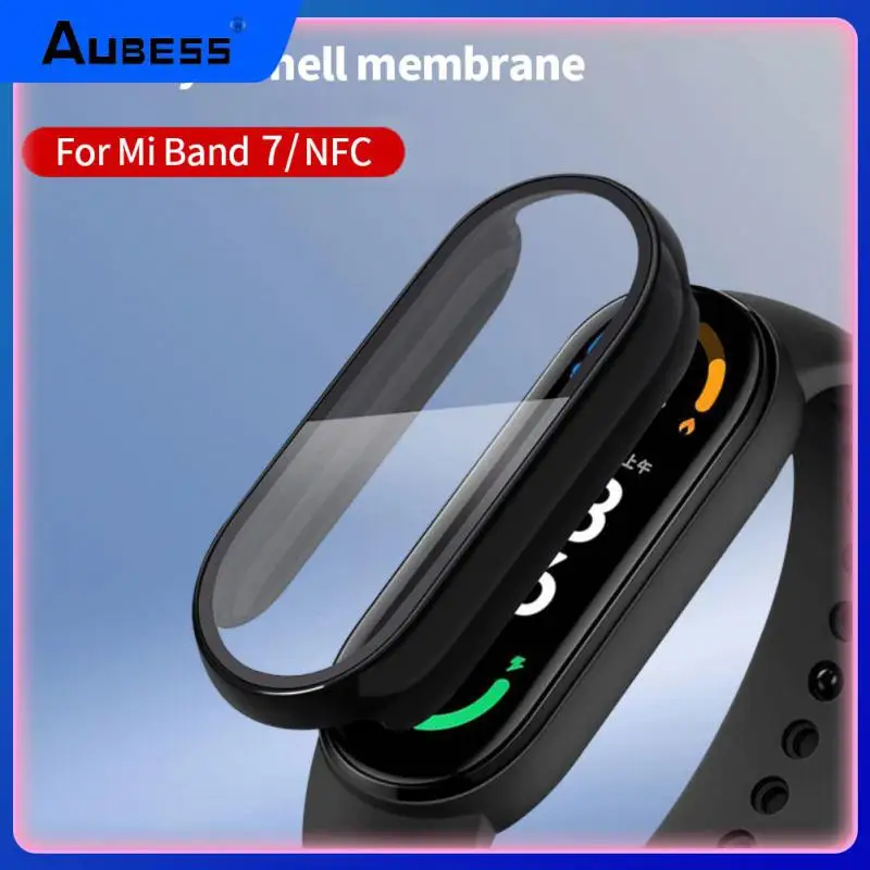 

2in1 Screen Protector Case For Miband 7 Band Nfc Protective Cover Tempered Glass Film Screen Protector Case Screen Protector