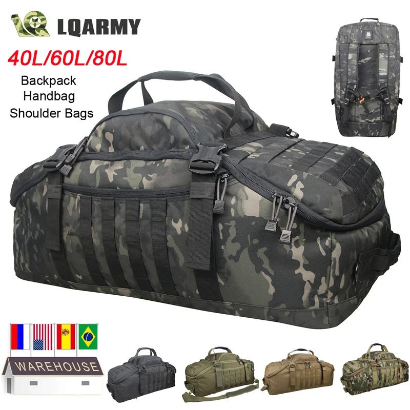 40L 60L 80L Men Army Sport Gym Bag Military Tactical Waterproof Backpack Molle Camping Backpacks Sports Travel Bags