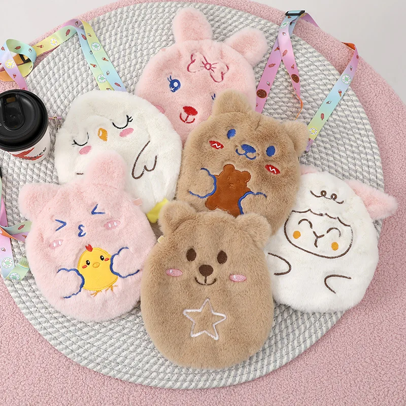 

Мультяшный милый кролик плюшевый инъекционный мешок для горячей воды, портативный, прочный теплосохраняющий и утолщенный обогреватель для...