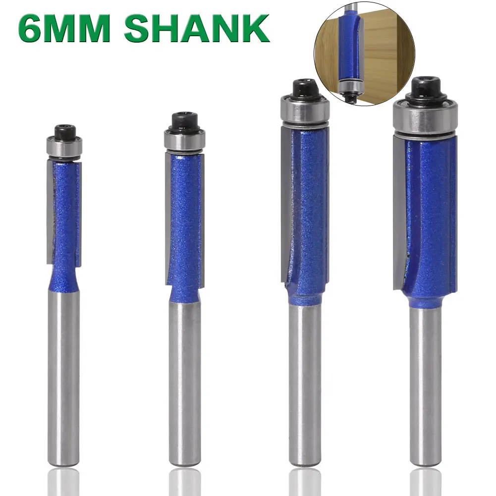 

Концевая фреза с подшипником, хвостовик 1/4 дюйма, 6 мм, 1 шт.