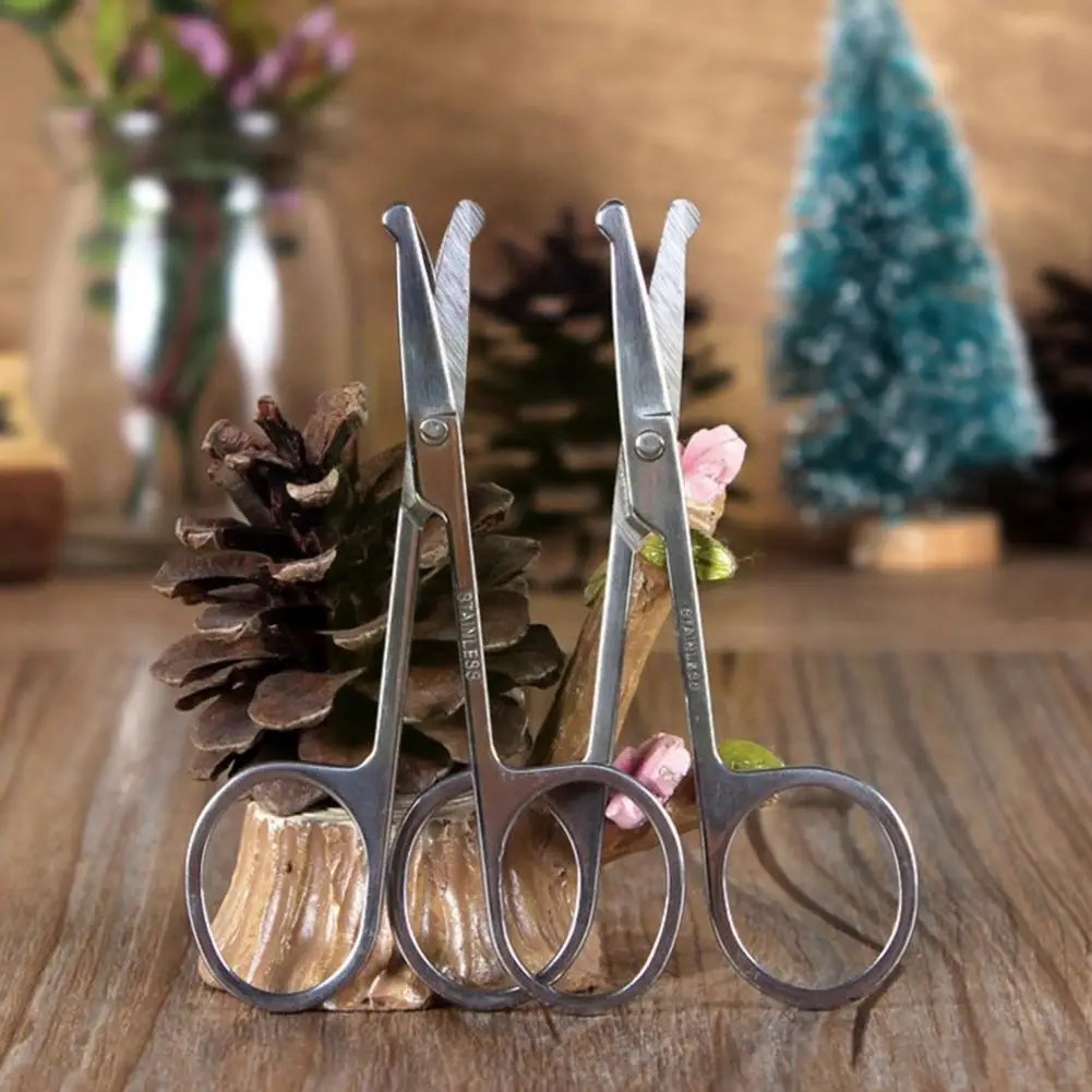 

1pc Steel Makeup Scissors Small Nose Hair Scissor Rounded Eyelashes Removal Epilator Face Tools Eyebrow Hair F6h8