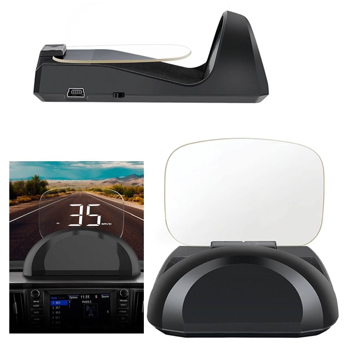 

Автомобильный проекционный дисплей HUD OBD2 и GPS, двойная система, датчик скорости в режиме реального времени, автоматическая регулировка свет...