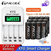 palo 1 2v aa 3000mah ni mh rechargeable battery aa batteries for temperature gun remote control mouse toy batteries charging kit