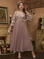 toleen elegant women plus size large maxi dress 2022 slim pink oversized long sleeve evening prom party festival turkey clothing