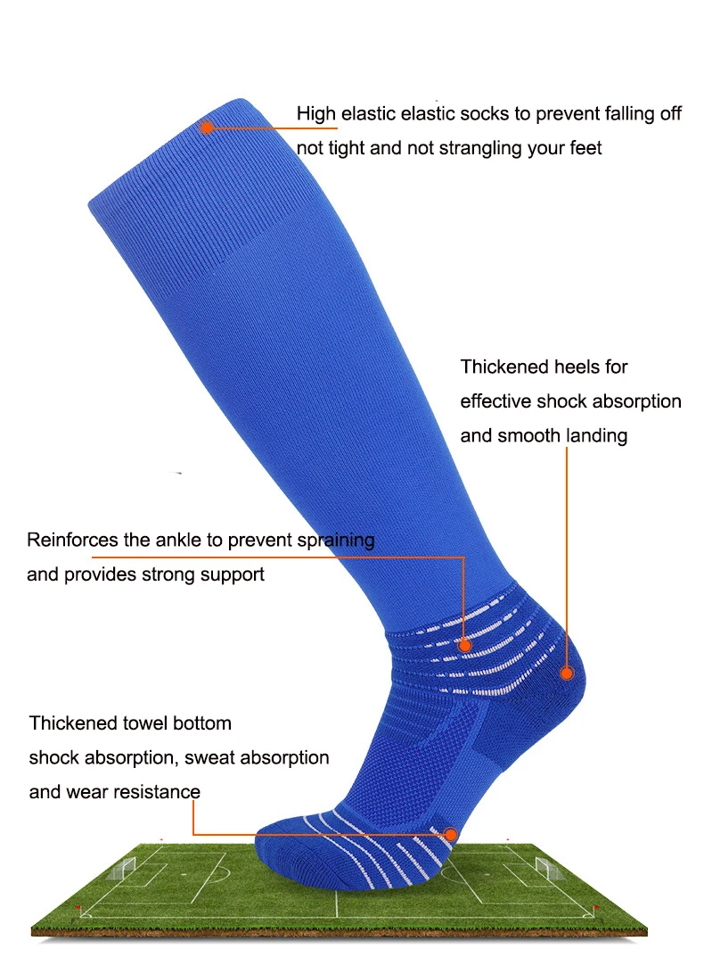 Actual Combat High Football Basketballsocks Men Women Thick Towels Movement Stockings Pure Color non-slip Stockings Soccer Socks