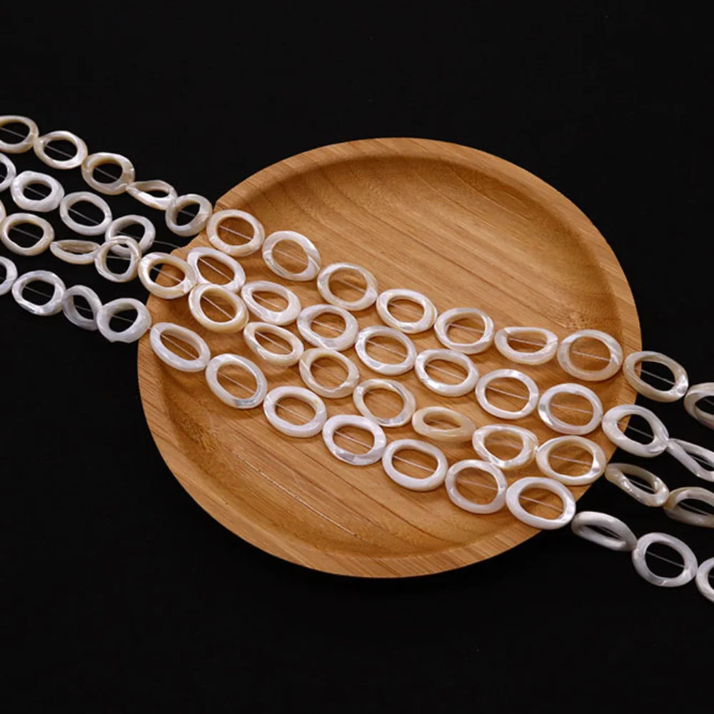 

Коричневые бусины в виде ракушек, овальные Перламутровые Бусины с отверстием, 15x20 мм, аксессуары ручной работы