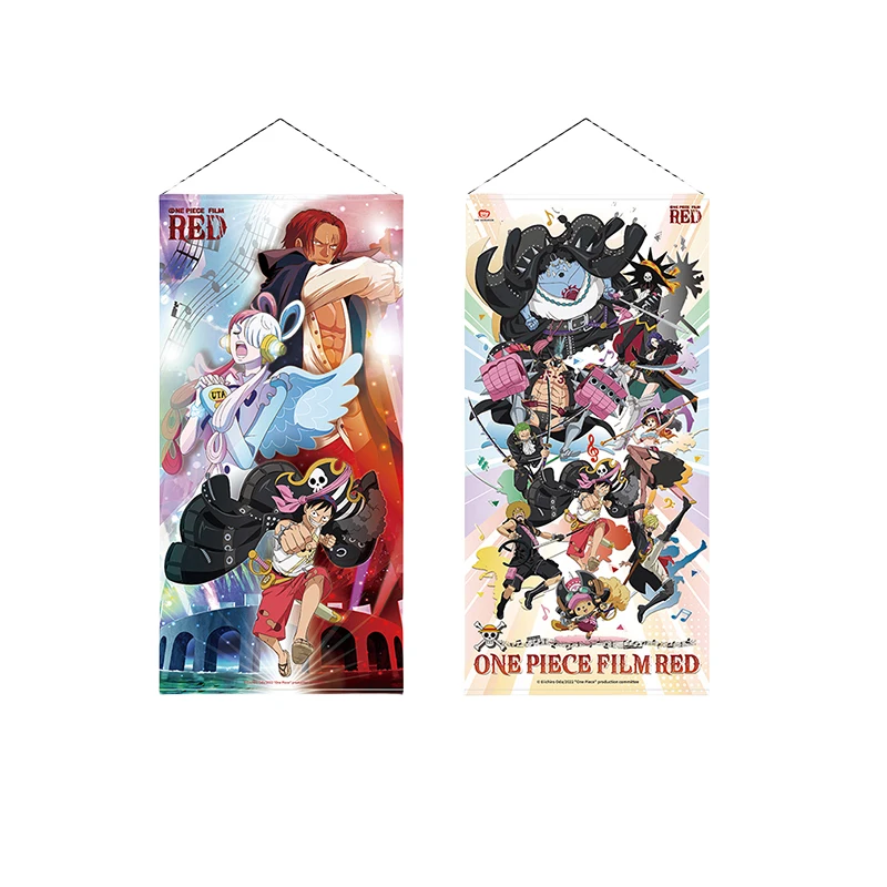 

ONE PIECE Action Toy Figures RED MOVIE Three Person/full Member Hanging Scroll Poster Anime Peripheral Series Christmas Gift