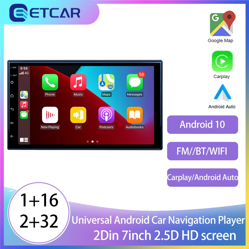 

Автомобильная Мультимедийная система ETCAR, универсальная Автомагнитола на Android, с 7-дюймовым экраном, GPS Навигатором, для Volkswagen, Nissan, Hyundai, Kia, Toyota, типоразмер 2 Din