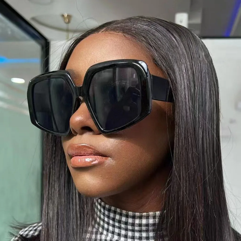 Luxury Brand Designer Cat Eye Sunglasses Woman Vintage Black Mirror Sun Glasses For Fashion Big Frame Cool Sexy Female Oculos