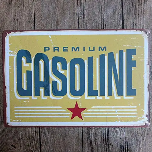 

Original Retro Design Gasoline Tin Metal Signs Wall Art | Thick Tinplate Print Poster Wall Decoration for Garage