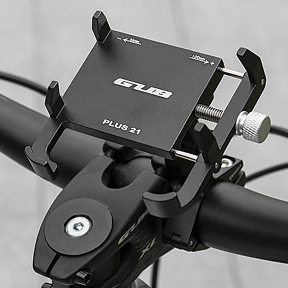 GUB PLUS 21 Motorcycle Bike Phone Holder Aluminum Alloy Cell Phone Mount Holder Rotatable Adjustable Anti-slip Cycling Parts