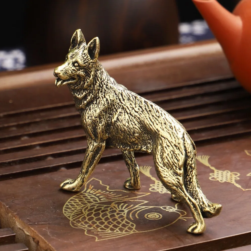 Винтажные медные фигурки Lucky Dog настольные маленькие украшения китайский