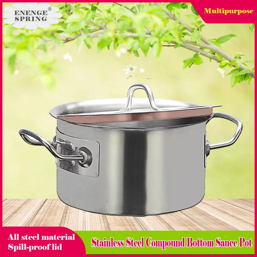 

2.7/3.7L Stainless Steel Multipurpose Pot Double Ear Compound Bottom Sauce Pot Stew Pan Baking Milk Pot Home Kitchen Cooking Pot