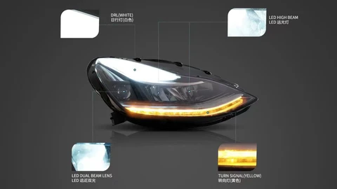 Поп-автомобильная фара для Tesla Model 3 2017-2022, динамический указатель поворота, дневные ходовые огни, светодиодный передний фонарь в сборе