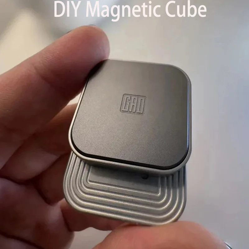 Fidget Spinner Magnetic Cube Push Slider Square Shape Fidget Slider DIY Metal Decompression Desk Toys EDC For Adults Kids Gifts enlarge