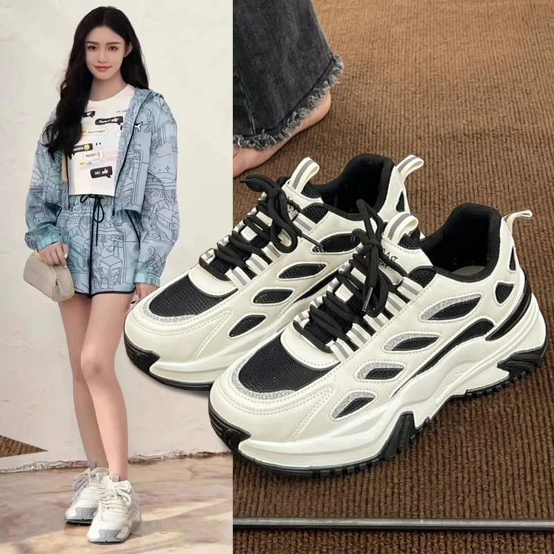 Туфли женские на толстой подошве корейский стиль весна-осень 2024