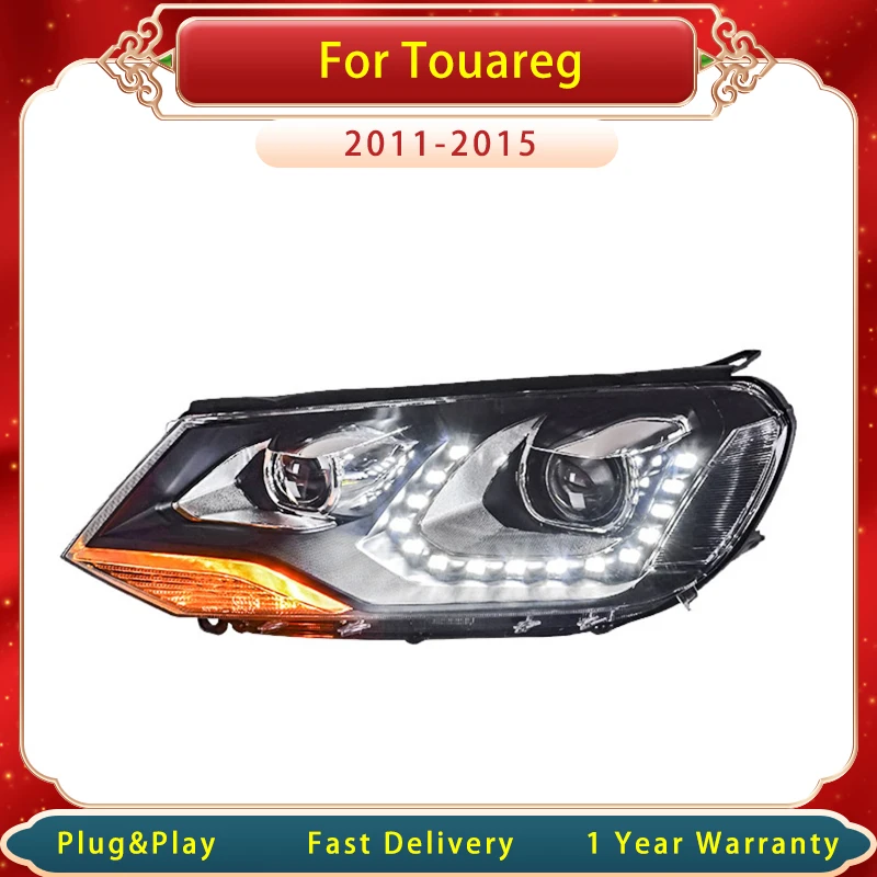 Фото Автомобильная фара для VW Touareg 2011-2015, линза проектора, лампа головного света, DRL, сигнал поворота, фара головного света, аксессуары №4