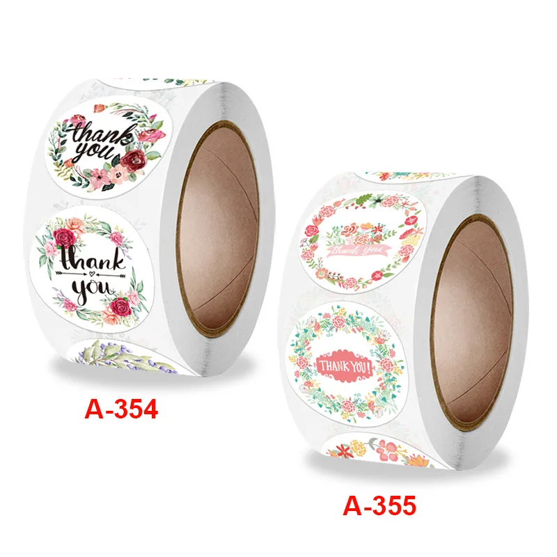 

500pcs 1inch Thank You For Your Stickers For The New Customized Volume Of Wholesale Flower Wedding Decoration Craft Art Stickers