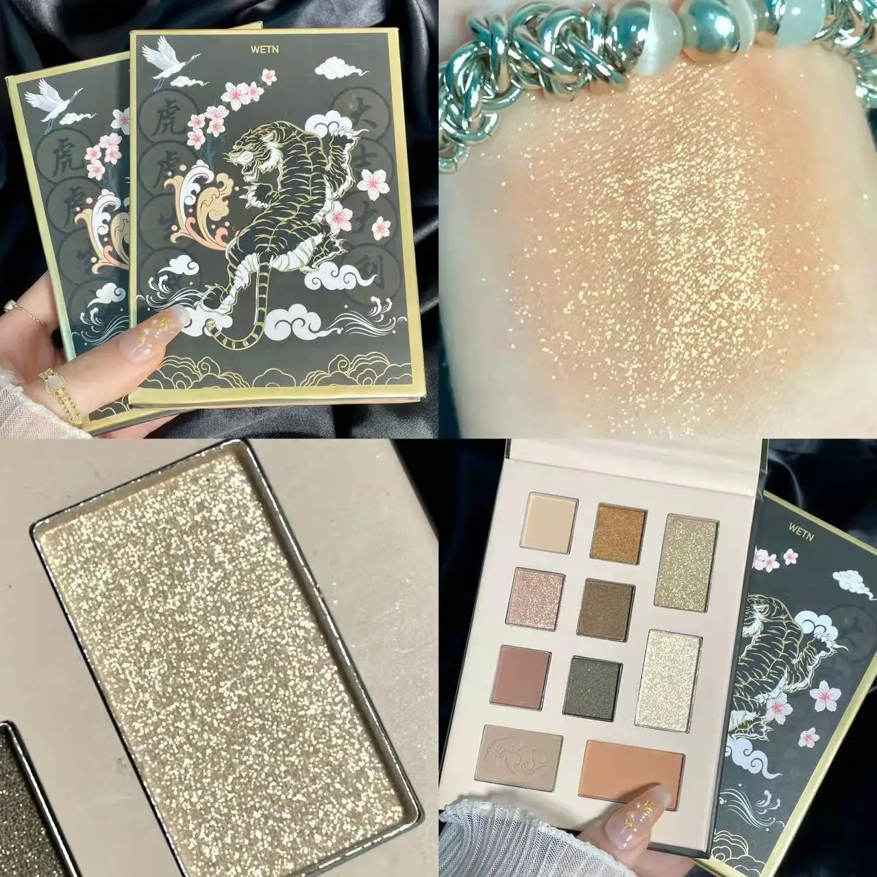 

10Colo sPressed Matte Glitter Eyeshadow Palette Waterproof Long-lasting Eyeshadow Pigment Diamond Shimmer Nude Shiny Makeup