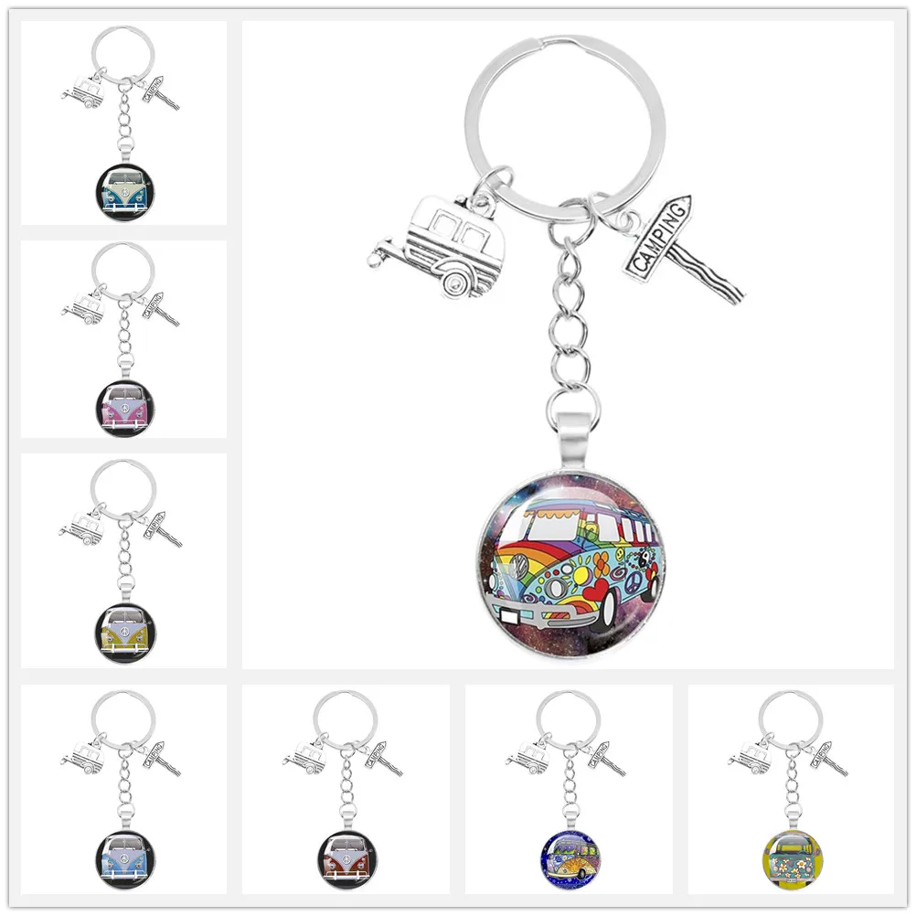 Женский винтажный брелок для ключей с подвеской в виде автобуса